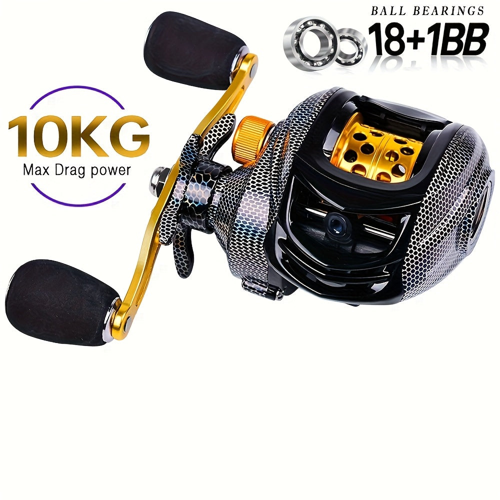 Baitcasting Reel Ultra-Lightweight 22 lb Max Drag - Magnetic Brake System Ergonomic Fishing Reel for Freshwater Saltwater - Left Hand Right Hand Baitcaster for Bass Fishing Casting Reel