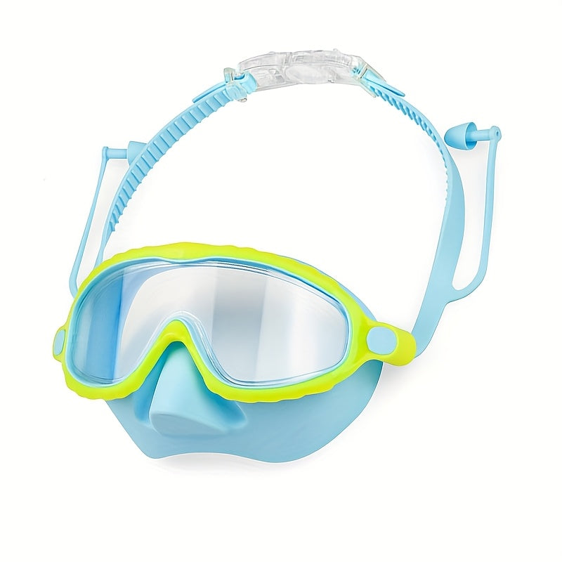 Oversized Anti-Fog Swim Goggles HD Clarity Wide View Silicone Cushion Adjustable Strap for Outdoor Swimming Beach Pool Lake Ocean Adults Men Women Pink Blue