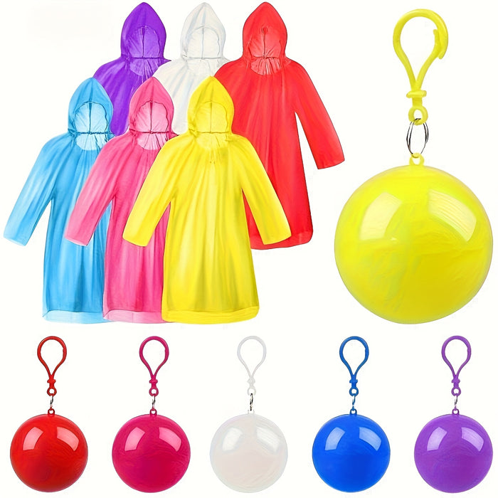 3-Pack Emergency Waterproof Raincoat with Keychain – Disposable Poncho for Camping Hiking Outdoor Sports Amusement Parks Adults Mixed Colors