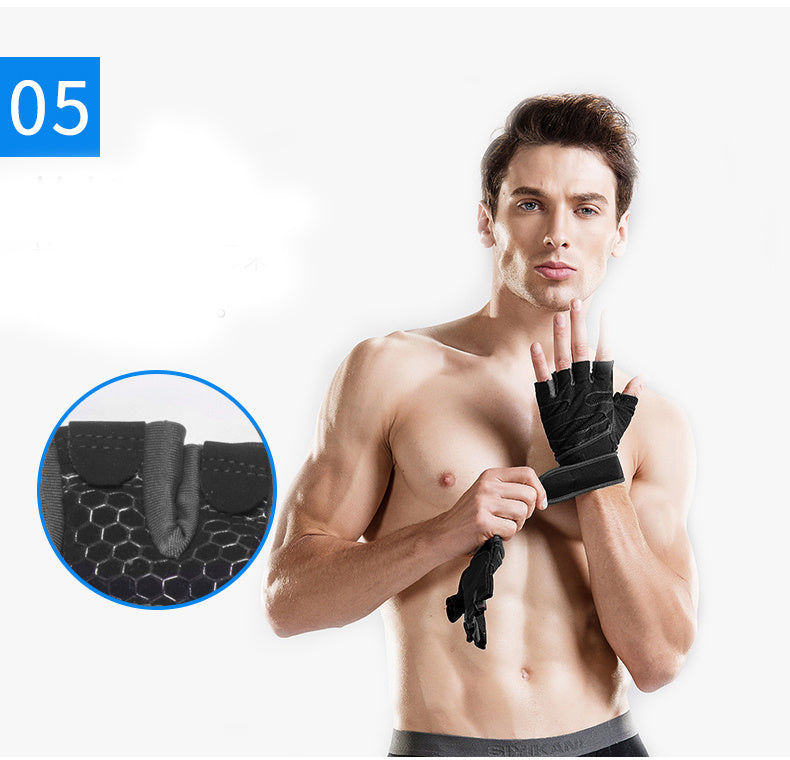 Half Finger Cycling Gloves for Men & Women – Breathable Knit Sports Gloves with Hook-and-Loop Closure for Cycling, Fitness, Hiking & Outdoor Activities