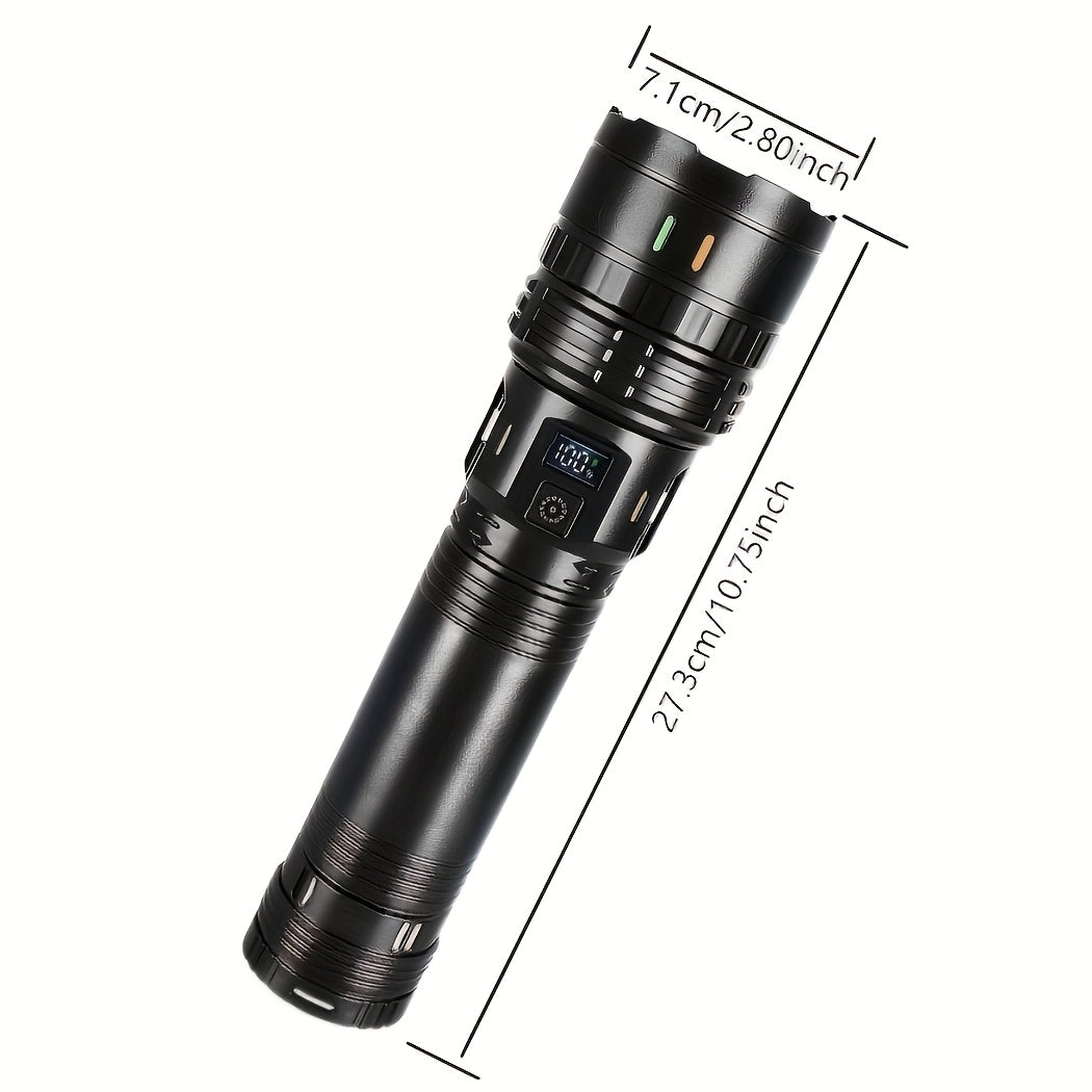Tactical LED Flashlight 1500 Lumens Adjustable Zoom 200M Beam 4 Modes – Bright Handheld Torch for Camping, Hunting, Hiking, Farm Inspection & Emergency