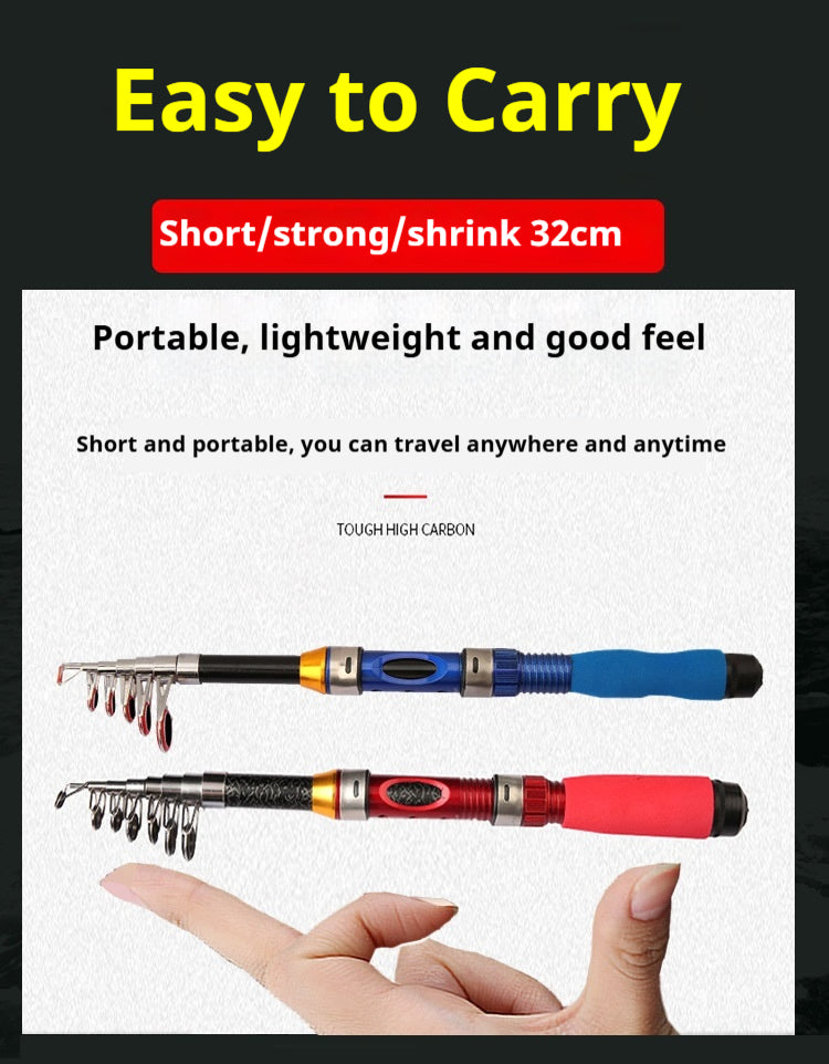 Telescopic Pen Fishing Rod Reel Combo Collapsible Pocket Mini Spinning Pole 39-90 Inch Portable Travel Camping Hiking Bass Trout Freshwater Saltwater Beginners Kids