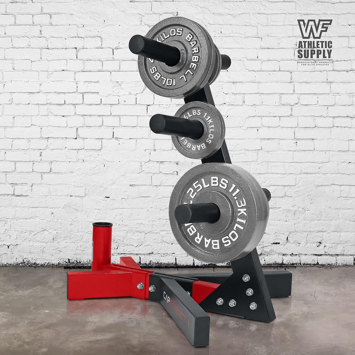 CAPHAUS 2-Inch Solid Cast Iron Weight Plates for Strength Training Weightlifting Bodybuilding Powerlifting - Grey Baked Enamel Barbell Plates 2.5LB 5LB 10LB 25LB 35LB 45LB 100LB Single & Sets