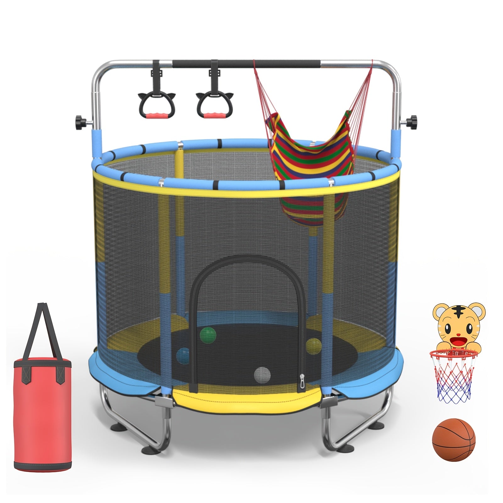Leisure Sports Trampoline for Kids Adults Outdoor Backyard Fitness Fun Exercise Jumping Trampoline Multiple Colors Home Gym Cardio Workout