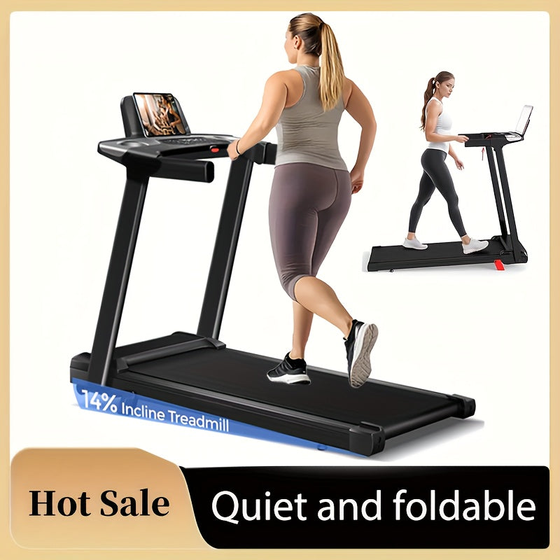 Foldable Treadmill 3-in-1 14% Incline 300 Lbs 3.0HP Quiet Walking Pad – Portable Home Gym Walking Jogging Running Machine with Handle
