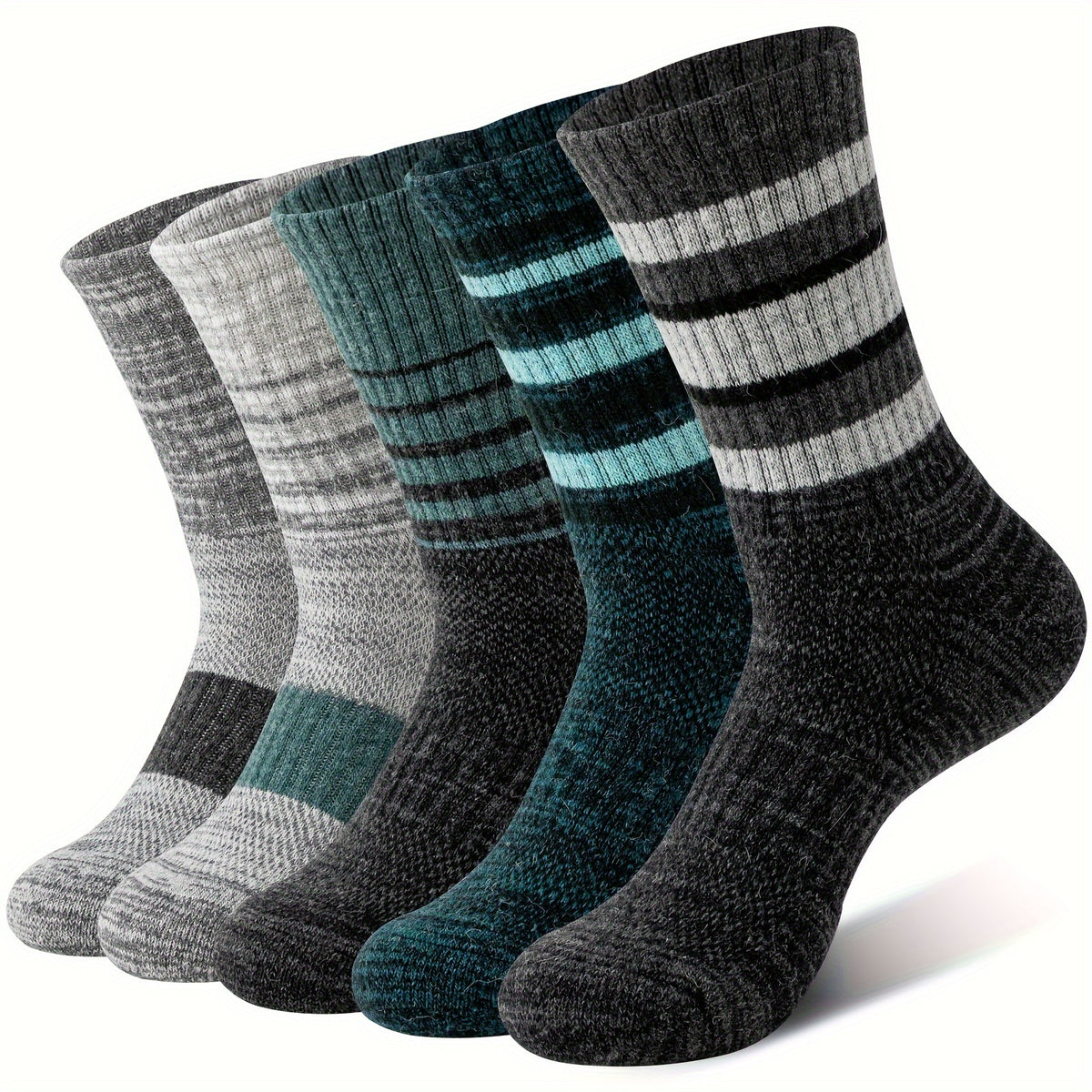 Merino Wool Hiking Socks 5 Pairs Men Women Compression Cushion Breathable Outdoor Trail Running Camping Festival Gift Socks