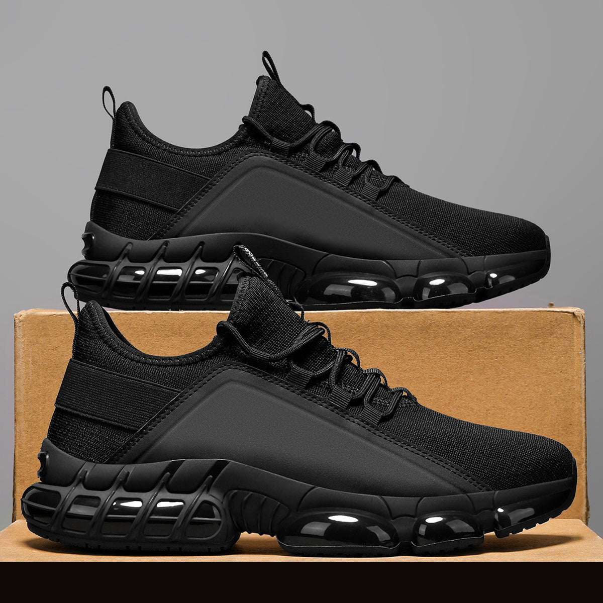 Men's Lightweight Running Shoes – Breathable Training Sneakers, Low-Top Lace-Up, Rubber Sole, All-Season Comfort for Gym, Road & Casual Wear | Black, Blue, White, Khaki