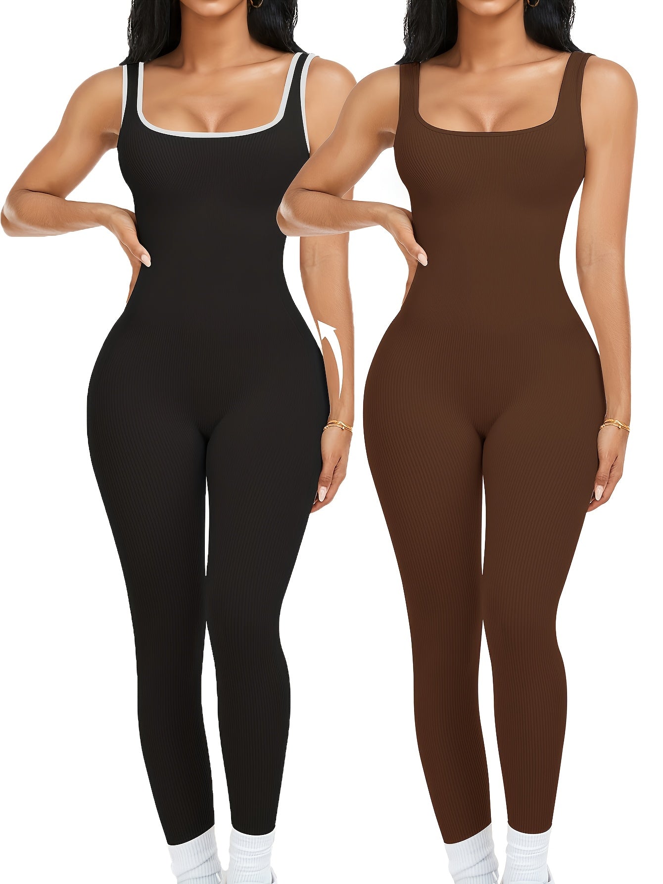 Women's Sleeveless Jumpsuit Yoga Pilates Running Fitness Activewear – 90% Nylon Stretch Fabric, Square Collar, S-XL, Multiple Colors