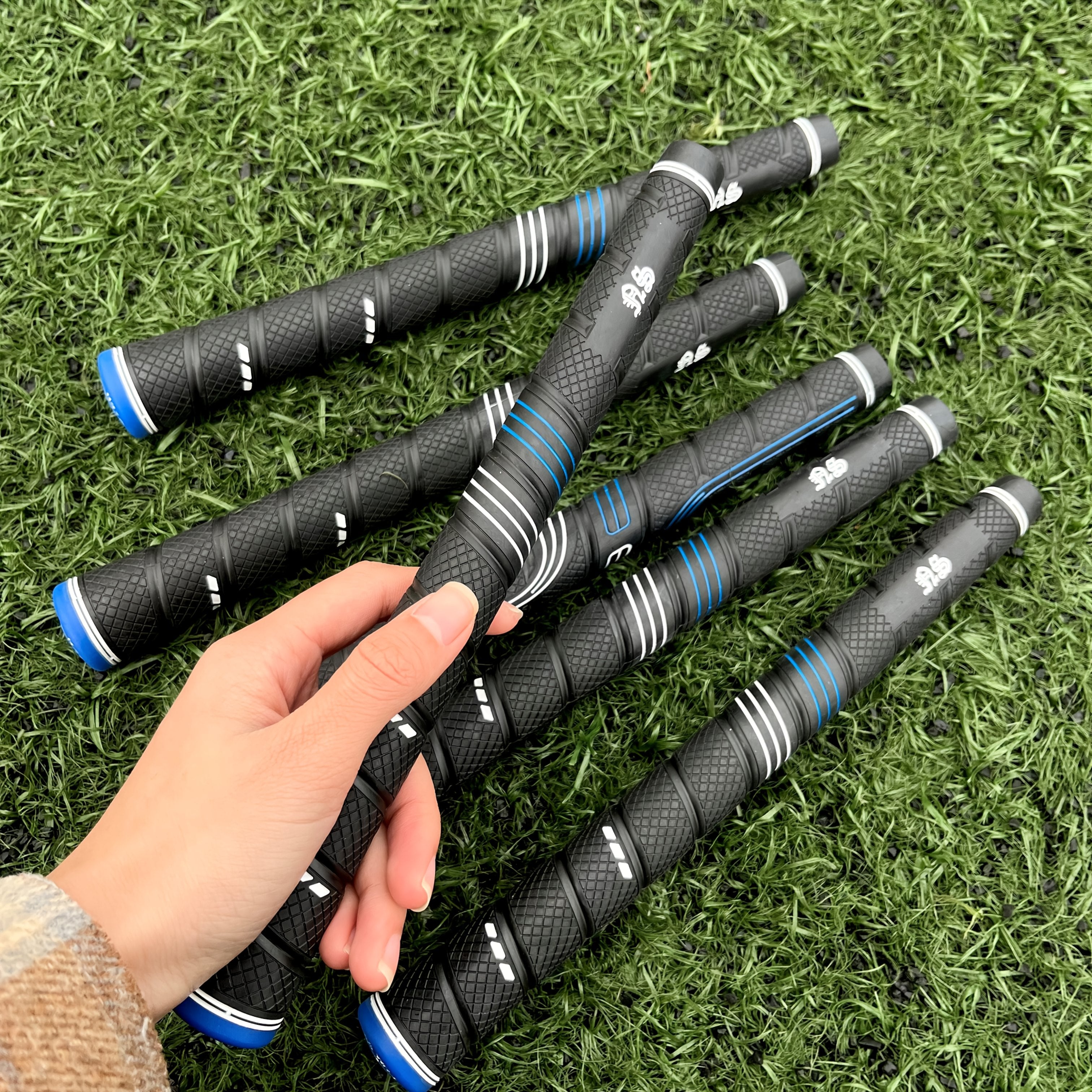 Jumbo Golf Grips 10-Pack Oversized Soft Rubber Anti-Slip for Iron & Wood Clubs - Ergonomic Precision Control Golf Club Grips for Men Women All Skill Levels - Blue Golf Accessories