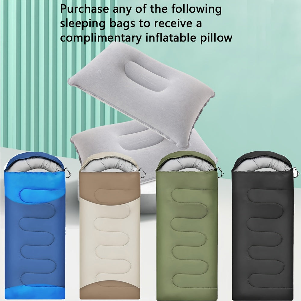 Camping Sleeping Bag with Pillow and Compression Sack Lightweight 3 Season Sleeping Bag Set for Adults Hiking Backpacking Outdoor Travel Emergency 5 Colors