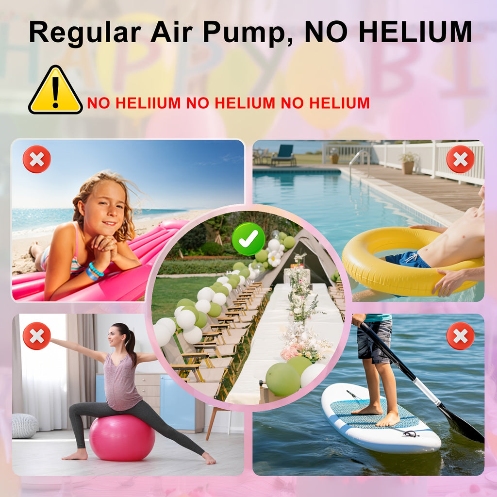 Electric Balloon Pump Portable Inflator Blower Machine with Dual Nozzles and Balloon Tie Tool Fast Inflation for Birthday Party Wedding Holiday Decorations