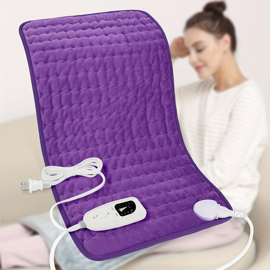 Heating Pad for Back Neck Shoulders 24x12 – Wet & Dry Heat, 6 Levels to 140°F, 4 Timer Settings, Auto Shut-Off, Machine Washable | Soft Flannel Pad for Abdomen, Knee & Leg Pain Relief, Christmas Gift