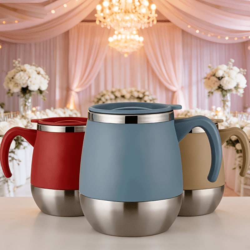 Insulated Coffee Mug with Lid 18.81oz – 304 Stainless Steel Double Wall Vacuum Thermal Cup for Hot Cold Drinks, Travel Tumbler, Christmas Holiday Gift