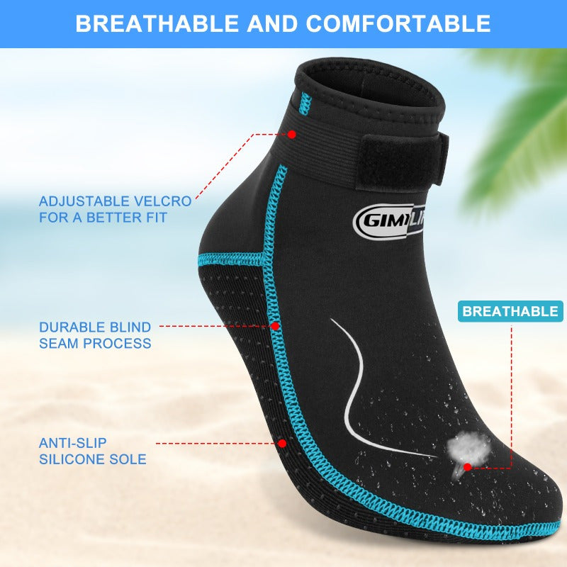 Neoprene Water Socks 3mm for Men & Women – Non-Slip Warm Diving Wetsuit Fin Socks High & Low Cut for Surfing Snorkeling Kayaking Beach S-XXL