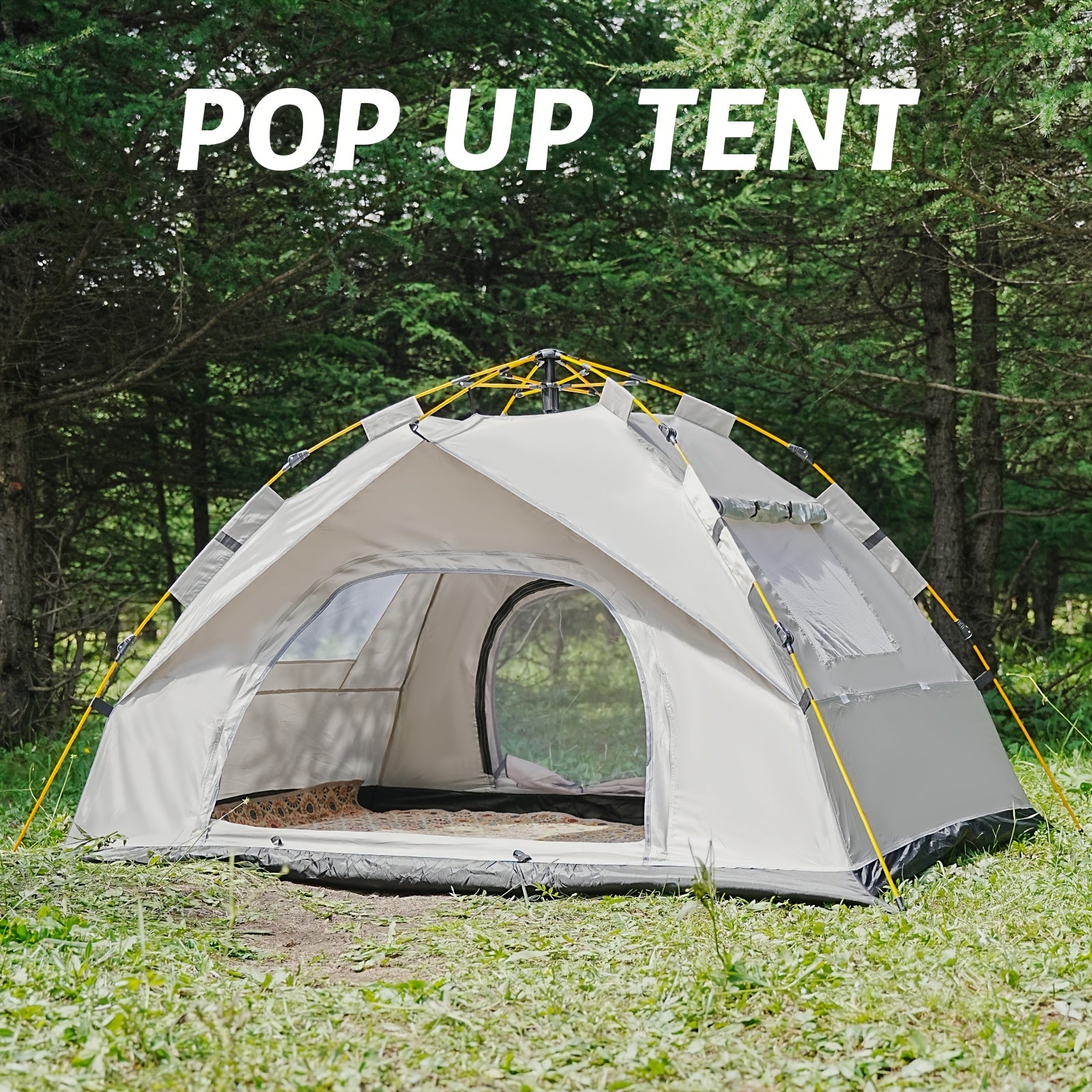 Pop Up Camping Tent Instant Setup 1-3 & 3-4 Person All Season Windproof Lightweight Tent Dual Doors Mesh Windows Hiking Backpacking Outdoor Gear