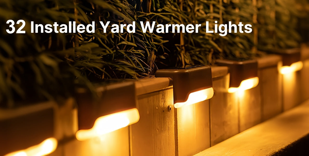 Solar LED Deck Lights Outdoor – 16 or 32 Pack, Auto On/Off Dusk to Dawn, 12-Hour Lighting for Stairs, Fence, Pathway & Patio | Step Lights for Night Safety & Garden Decor, Black/White/Brown