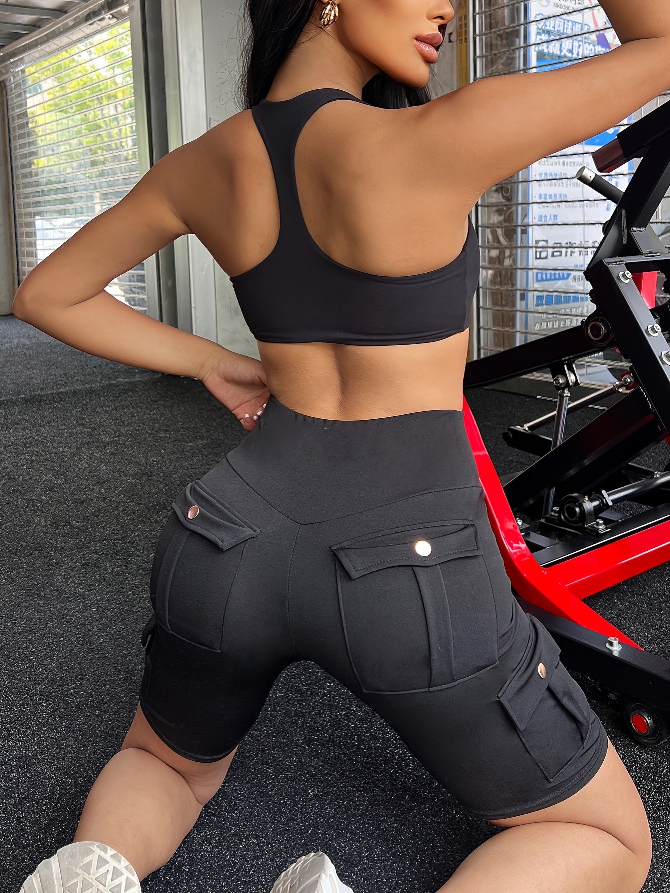 High Waist Yoga Shorts for Women with Pocket Athletic Sports Workout Running Shorts Soft Stretch S-XXL