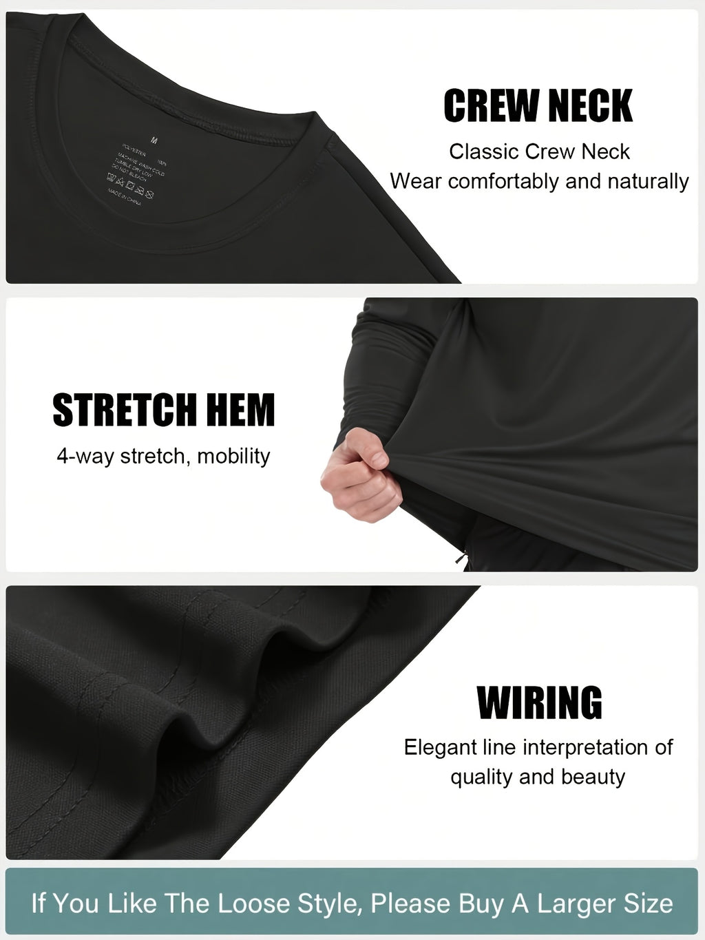 Quick-Dry Long Sleeve Sports T-Shirts for Men 5-Pack – Breathable Moisture-Wicking Athletic Workout Shirts Running Gym Training S-XXL