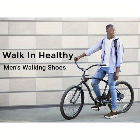 Mens Slip-In Hands Free Sneakers – Wide Toe Box, Arch Support, Orthopedic Walking Shoes with Zero Drop Sole & Metatarsal Pads, US 8-13