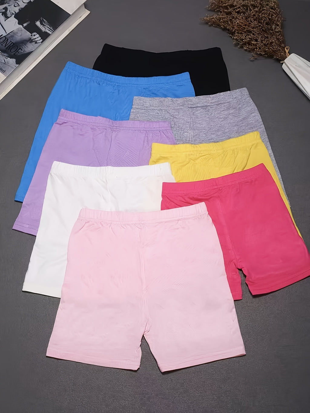 Girls Bike Shorts 8-Pack Cartwheel Shorts for Girls Toddler Under Dress Dance Biker Shorts - Soft Modal Multicolor Kids Shorts for School Beach Party - Sizes 2-3Y to 9-10Y