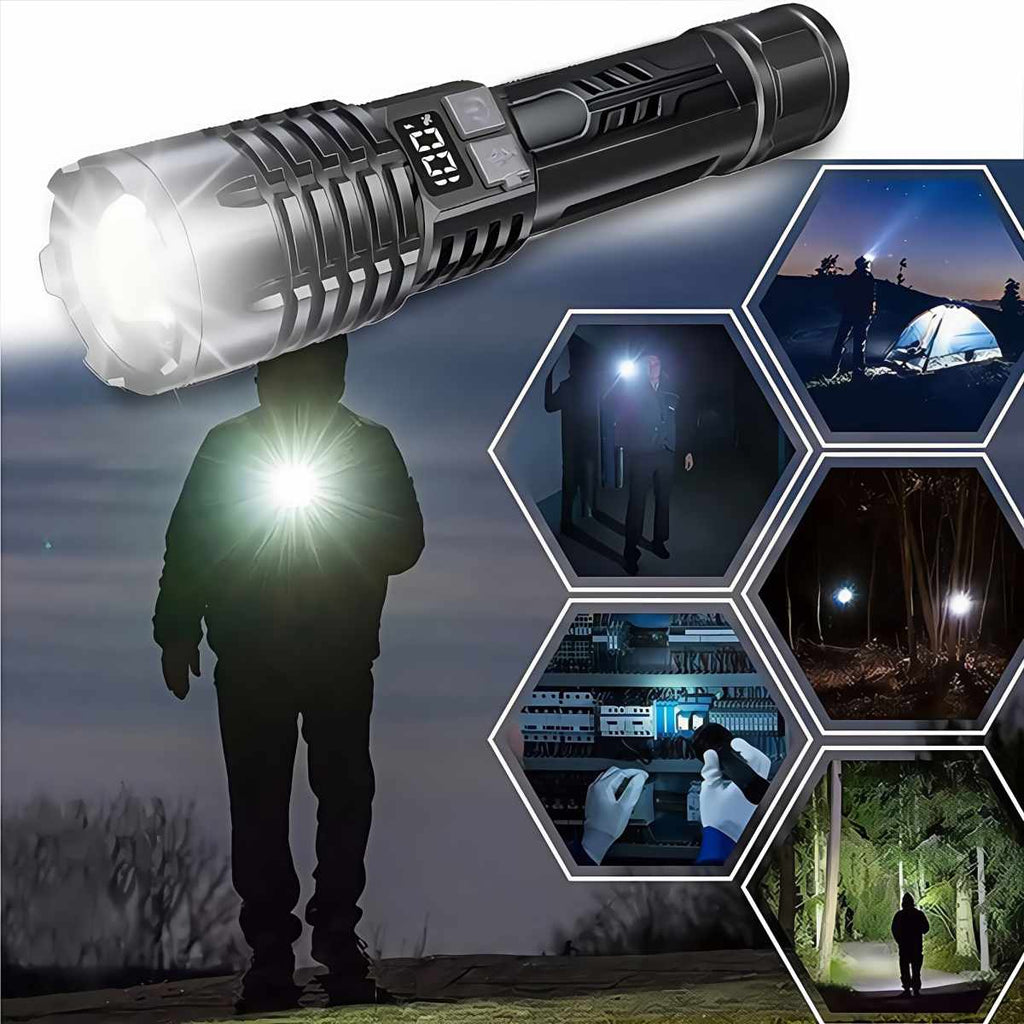Rechargeable LED Flashlight 4 Pack High Lumens Zoomable Tactical Flashlights for Camping Hiking Emergency Outdoor