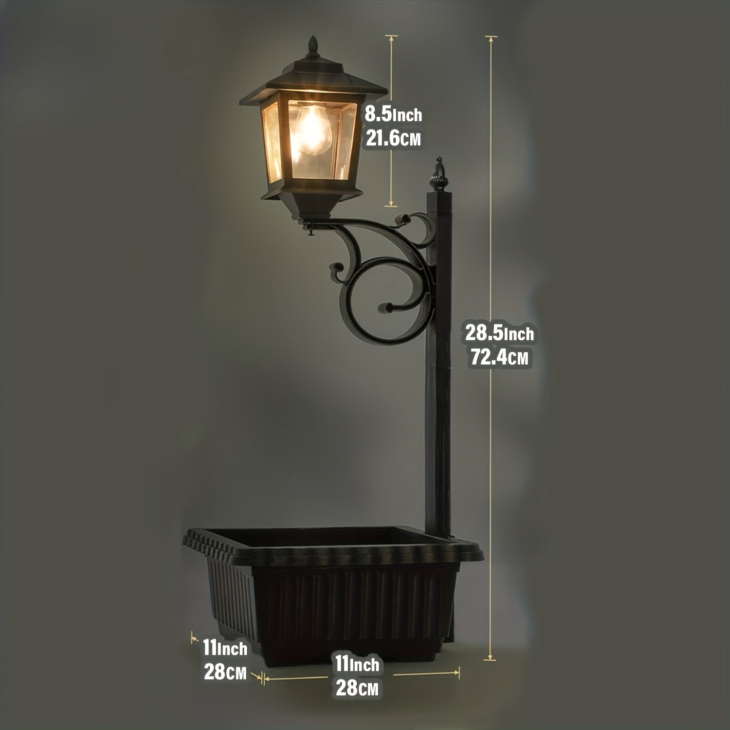 Solar Flower Pot Lamp Post Light Outdoor 2-in-1 – Glass Lampshade & Bulb, IP44 Waterproof, Wall Mount or Floor Standing, Decorative Garden Patio Lawn Front Door Light (1 or 2 Pack)