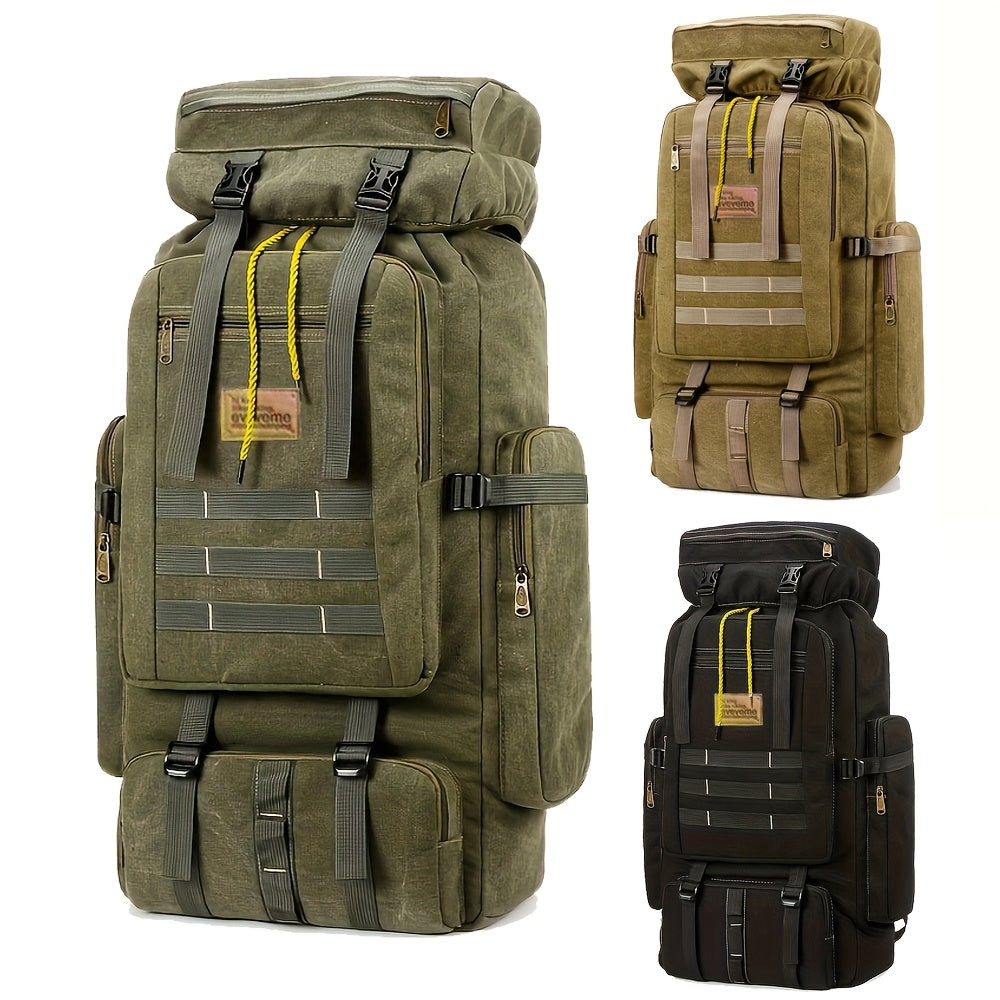 90L Large Capacity Hiking Backpack – Wear-Resistant Mountaineering Camping Travel Backpack for Men & Women, Durable Outdoor Trekking Pack (Black, Khaki, Green)