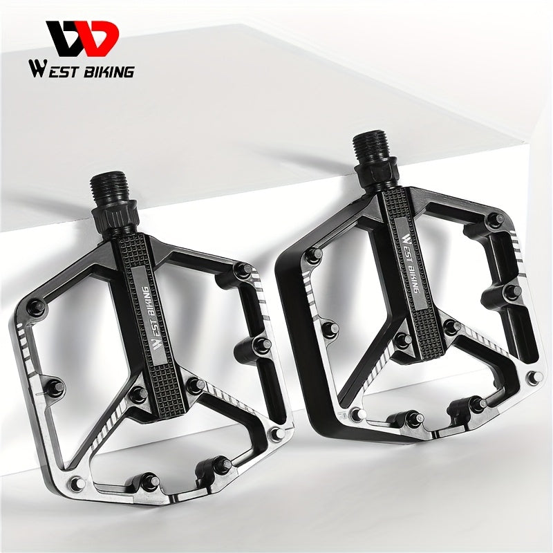 Aluminum Alloy Bicycle Pedals 1 Pair 3 Bearings Lightweight Durable Bike Pedals for Mountain Bikes Road Bikes Easy Install Hexagonal Sleeve Cycling Accessories