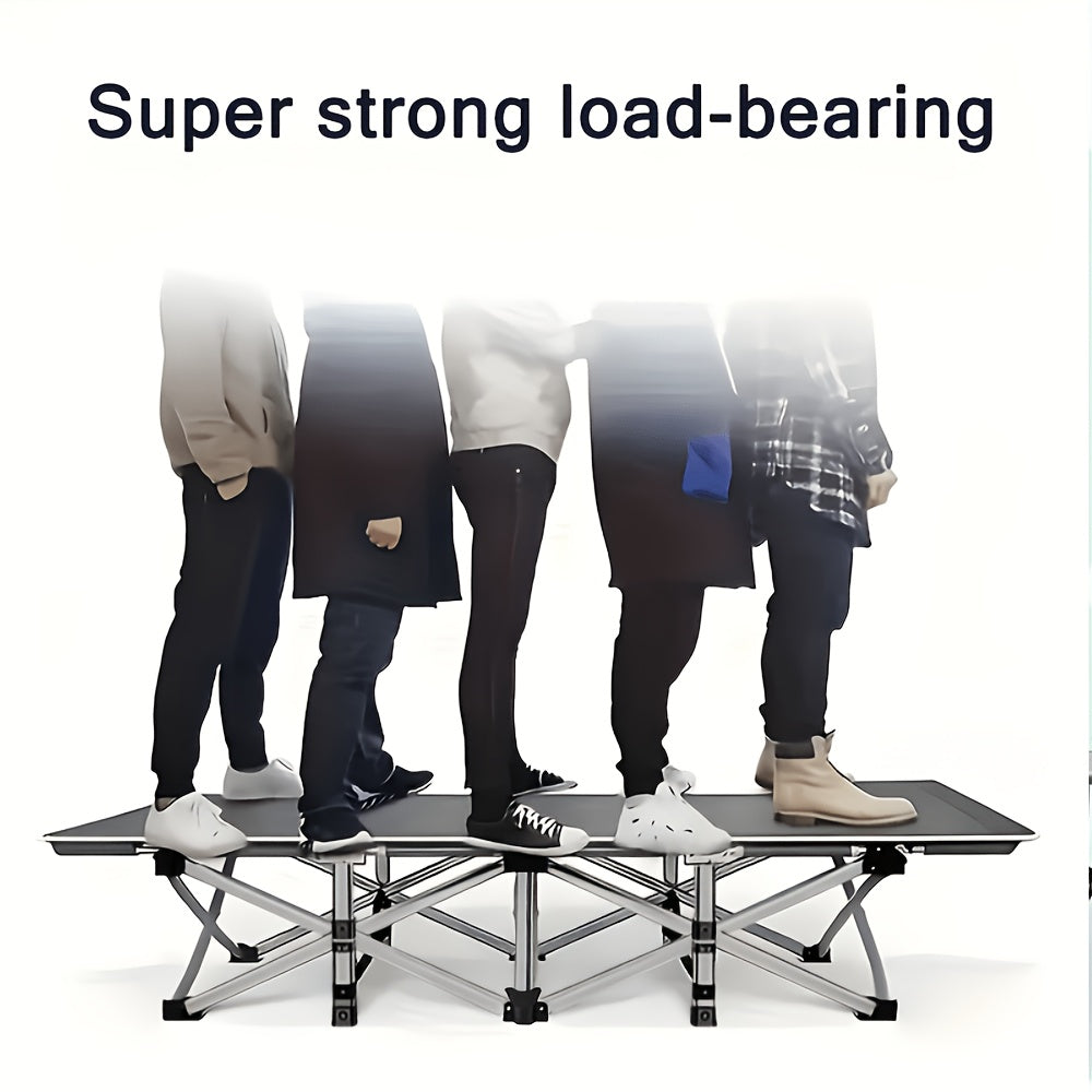 Extra Large Folding Camping Cot Bed with Mattress Option – Heavy Duty 355–750 lbs Capacity Portable Guest Bed for Adults – Foldable Sleeping Cot for Camping Travel Indoor Outdoor Use 59–77 Inch