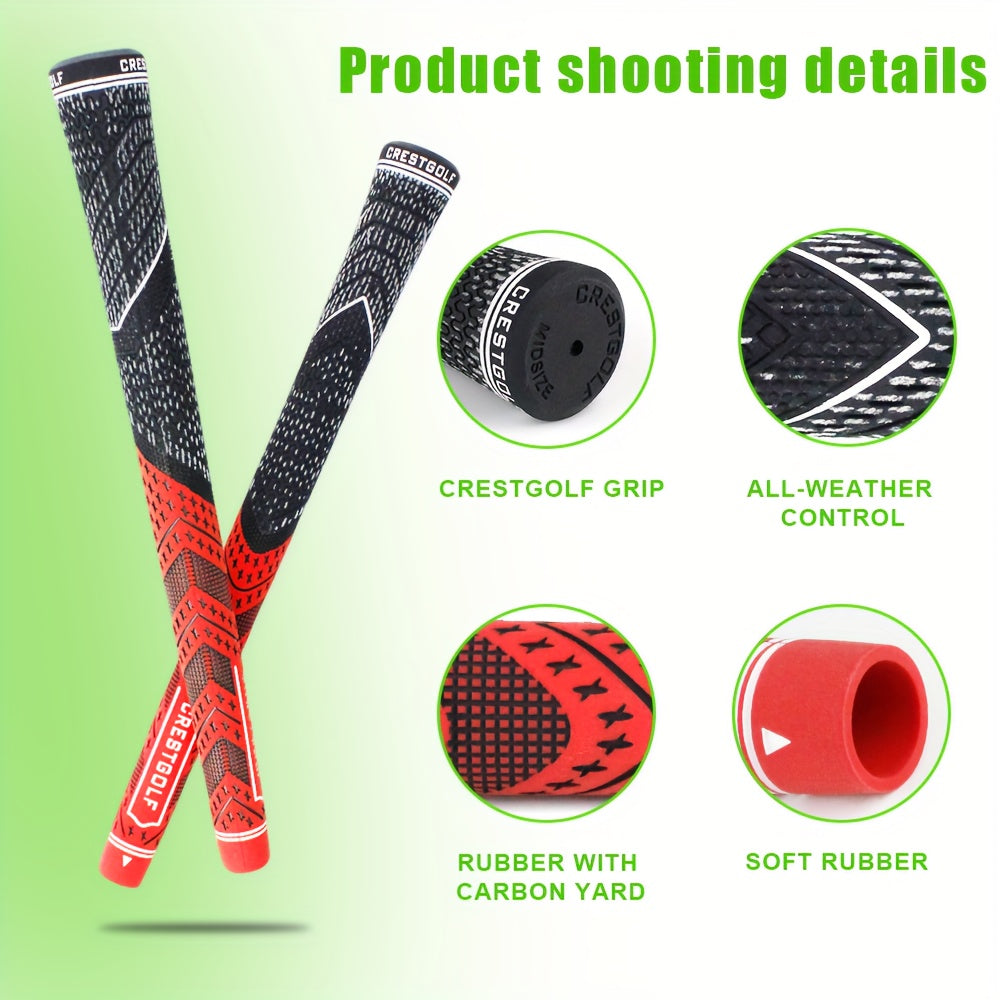 13pcs Golf Grips Set Midsize All Weather Compound Hybrid Rubber Golf Club Grips Ecological Yarn Thread Technology Multiple Colors