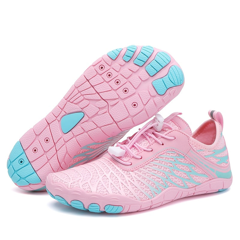 Women's Barefoot Shoes Wide Toe Box Non-Slip Breathable Lightweight - Water Shoes for Beach Pool Swim Hiking Walking, Sizes US 6-11, White Black Pink