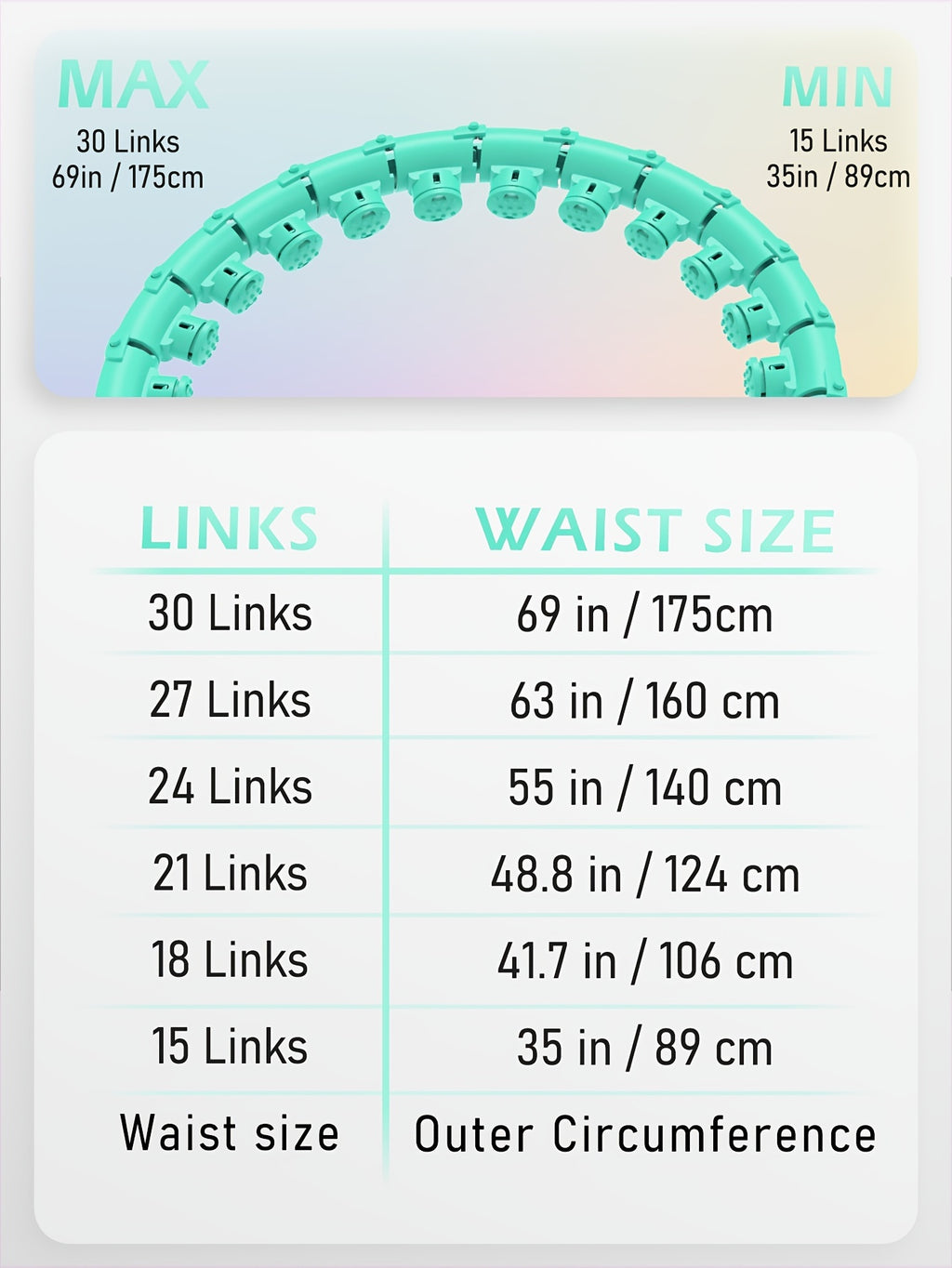 Weighted Smart Hula Hoop for Adults & Beginners – 69 Inch / 175cm, 30 Detachable Knots, Plus Size Exercise Circle for Weight Loss & Core Workout
