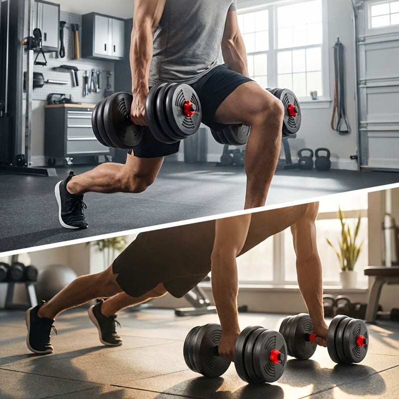 Quick-Adjust Dumbbell Set 22 & 44 LB – 3-in-1 Space-Saving Free Weights for Home Gym, Full Body Strength Training for Men & Women, Compact Apartment Fitness Equipment