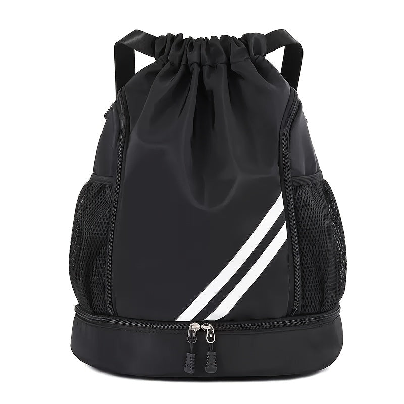 Drawstring Sports Backpack Gym Bag Lightweight for Men & Women – Basketball, Yoga & Fitness Bag with Shoulder Strap, Polyester Lining & Drawstring Pouch