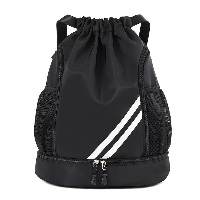 Drawstring Sports Backpack Gym Bag Lightweight for Men & Women – Basketball, Yoga & Fitness Bag with Shoulder Strap, Polyester Lining & Drawstring Pouch
