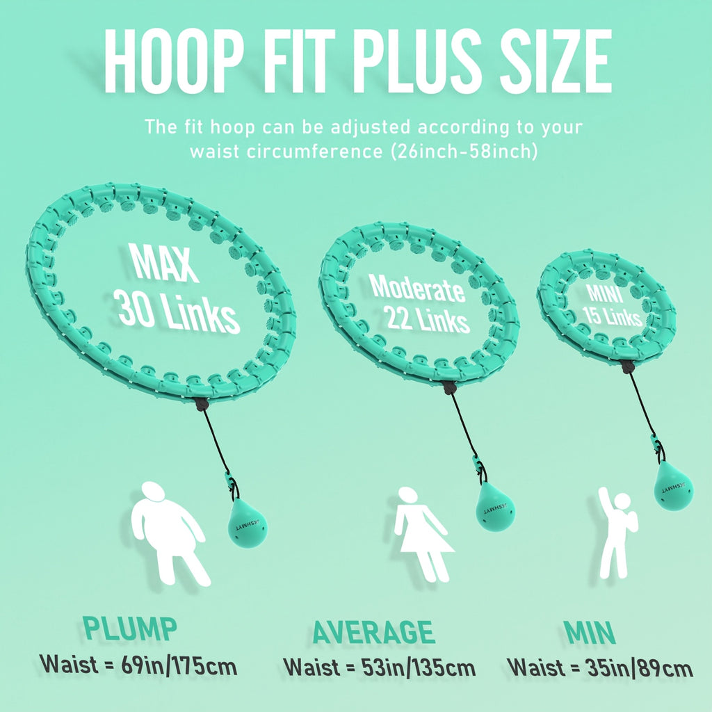 Weighted Smart Hula Hoop for Adults & Beginners – 69 Inch / 175cm, 30 Detachable Knots, Plus Size Exercise Circle for Weight Loss & Core Workout