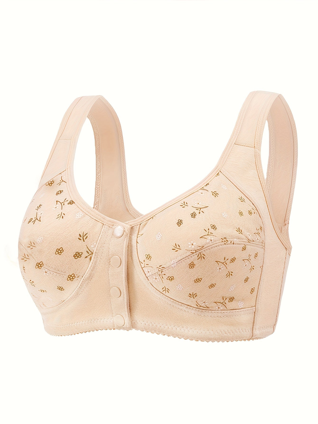7-Pack Seamless Wireless Bra Set for Women – Front Button Soft No Underwire Breathable Bras for Daily Yoga Travel Mixed Color Green Mixed S-XXL