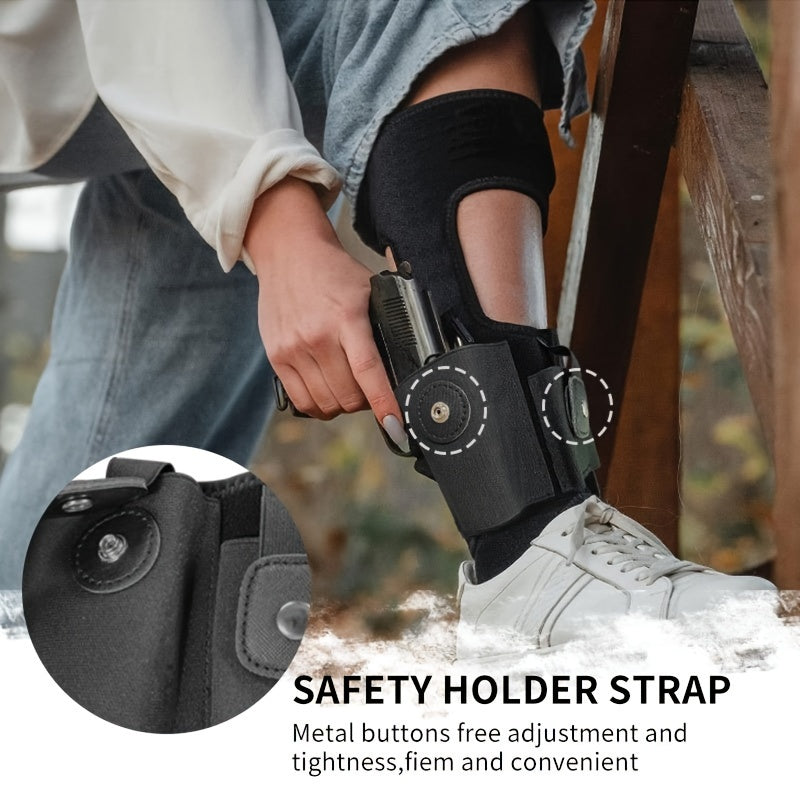 Universal Ambidextrous Ankle Holster with Mag Pouch - Adjustable Hook and Loop Concealed Carry Leg Holster for Men and Women, Polyester, Free Size