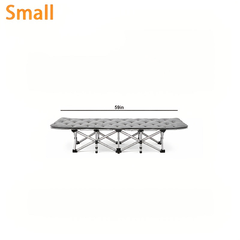 Portable Folding Camping Bed with Side Pockets - 60/75 Inch Heavy-Duty Cot 666/866 lb Capacity - Easy-Store Guest Bed for Camping Patio Office Guest Room - Folding Cot with Optional Mattress