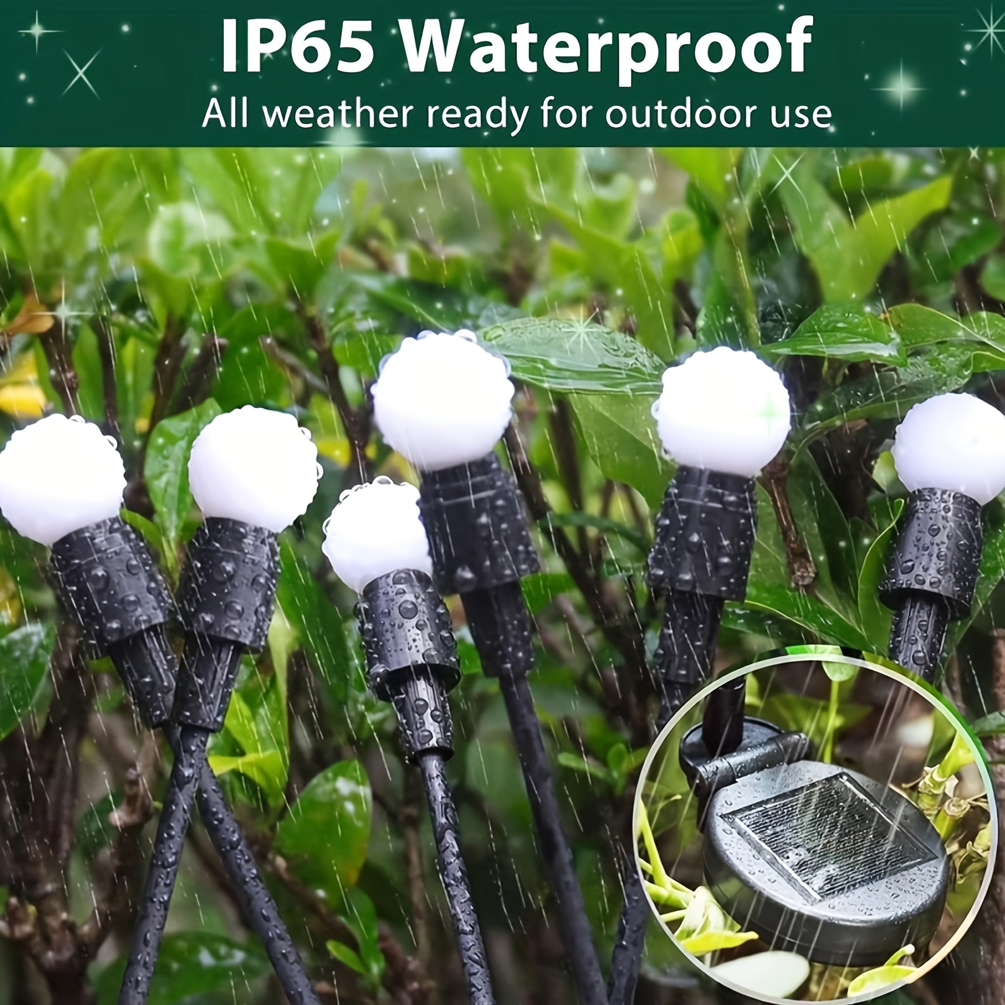 Solar Garden Lights Outdoor Waterproof IP65 LED Firefly Ground Stake Lights 8 Lumens Warm White Solar Lawn Lights for Yard Patio Pathway Landscape Decoration 2 Pack