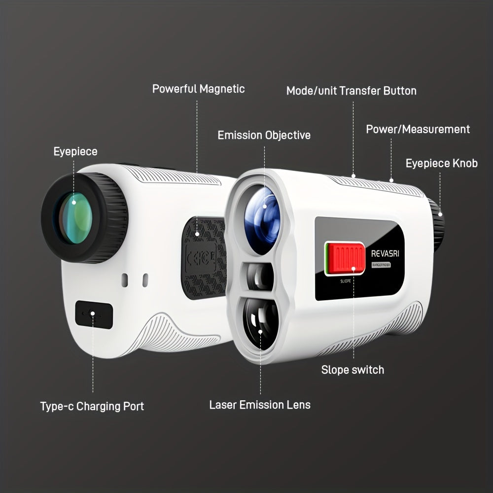 Golf Rangefinder 1000 Yard Laser with Slope Switch Magnetic Strip Flag Lock Vibration – 6x Magnification Rechargeable for Golfers Tournament Legal