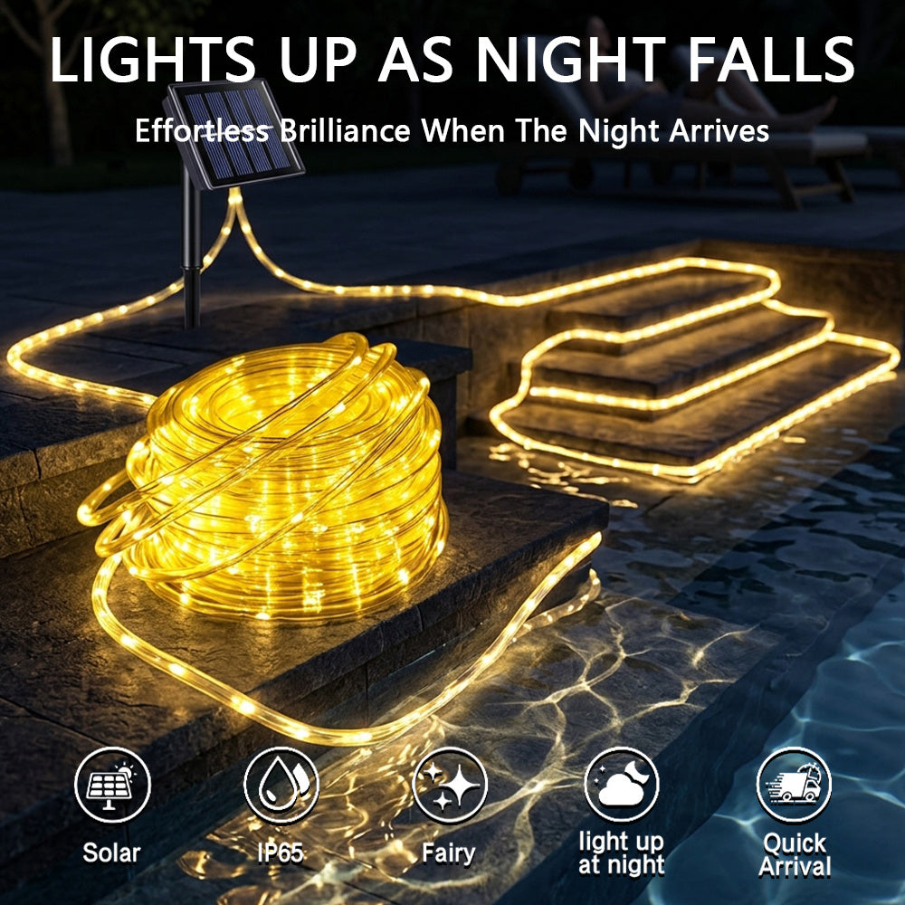 Solar LED Color Changing Light Strip Submersible Pool Lights – Outdoor String Lights for Patio Garden Fence Holiday Party Decor RGB Pure White Warm White Ocean Blue Multiple Lengths