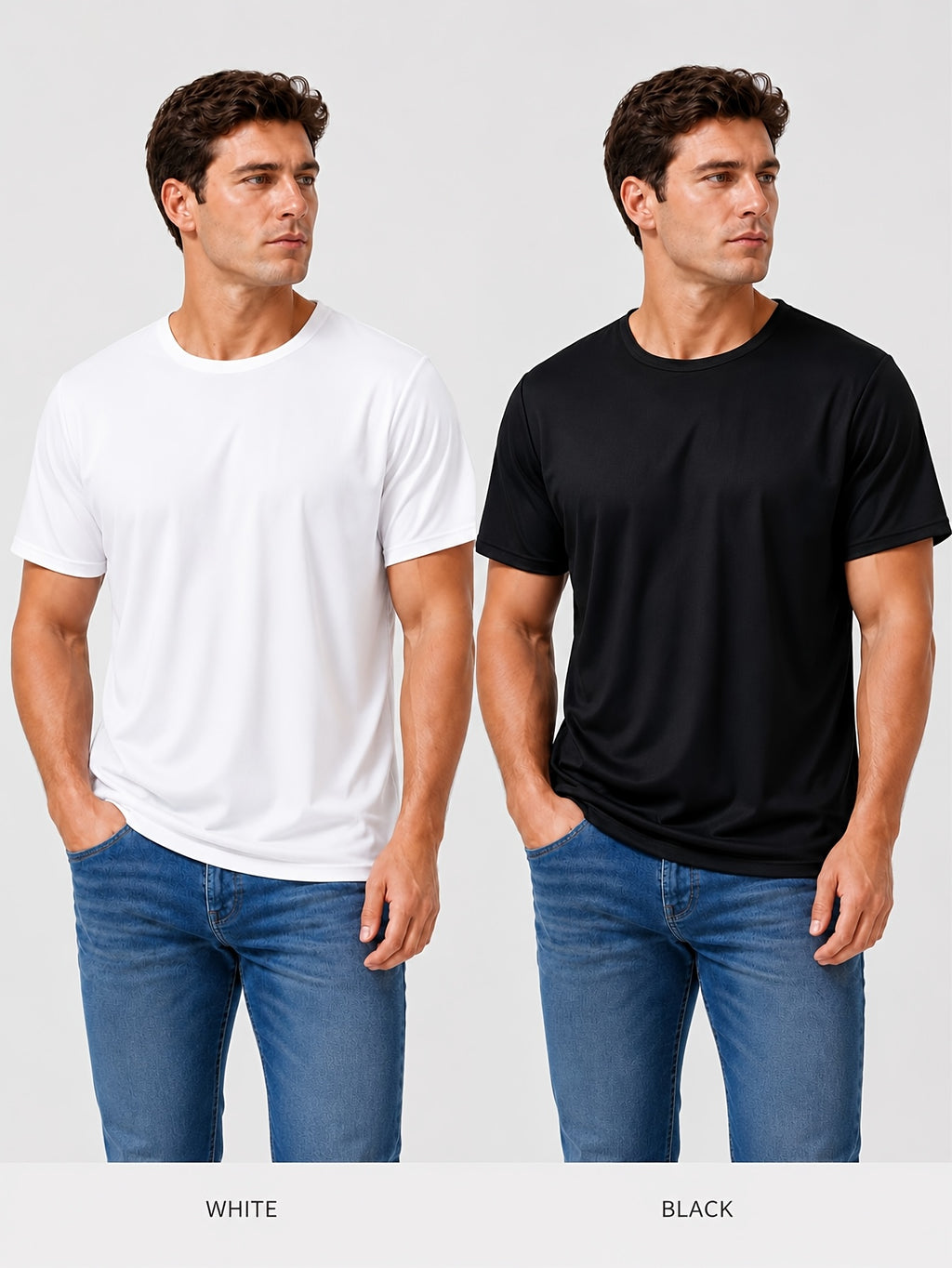 Moisture Wicking Gym T-Shirts 12-Pack Unisex Quick Dry Athletic Crew Neck Tees Loose Fit Breathable Workout Shirts Men Women Multi-Pack Value Set
