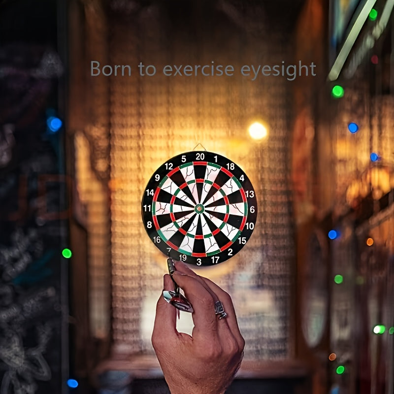 17 Inch Dart Board Set Double Sided Flocking Dartboard Solid Alloy Frame with 12 Darts for Family Games Office Bar Professional Competition Home Entertainment
