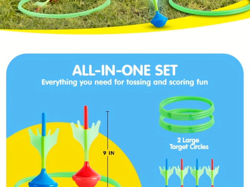 Lawn Darts Game Set 6 Piece Glow in the Dark Outdoor Yard Games for Kids Adults Family Soft Tip Safe Backyard Toss Game
