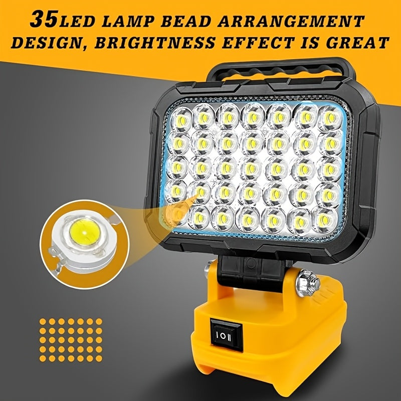 Cordless LED Work Light 140° Rotating Floodlight – Compatible with Makita 18V & Milwaukee M18, Ultra-Bright Job Site Construction Light for Garage, Auto Repair & DIY (Battery Not Included)