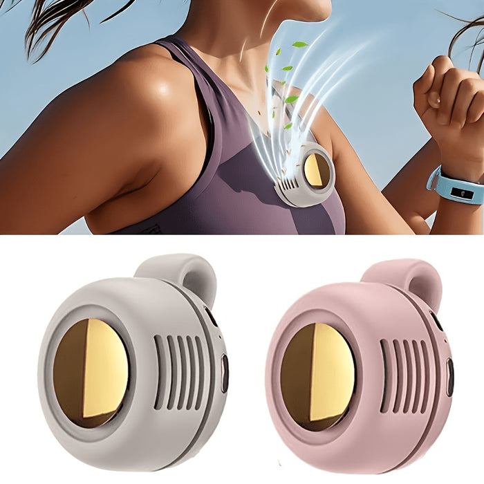 2-Pack Clip-On Bladeless Fan 360° Surround Wind – USB Rechargeable Personal Cooling Fan for Shirt, Waist & Neck | Quiet, Portable for Hiking, Camping, Travel, Golf & Outdoor Activities