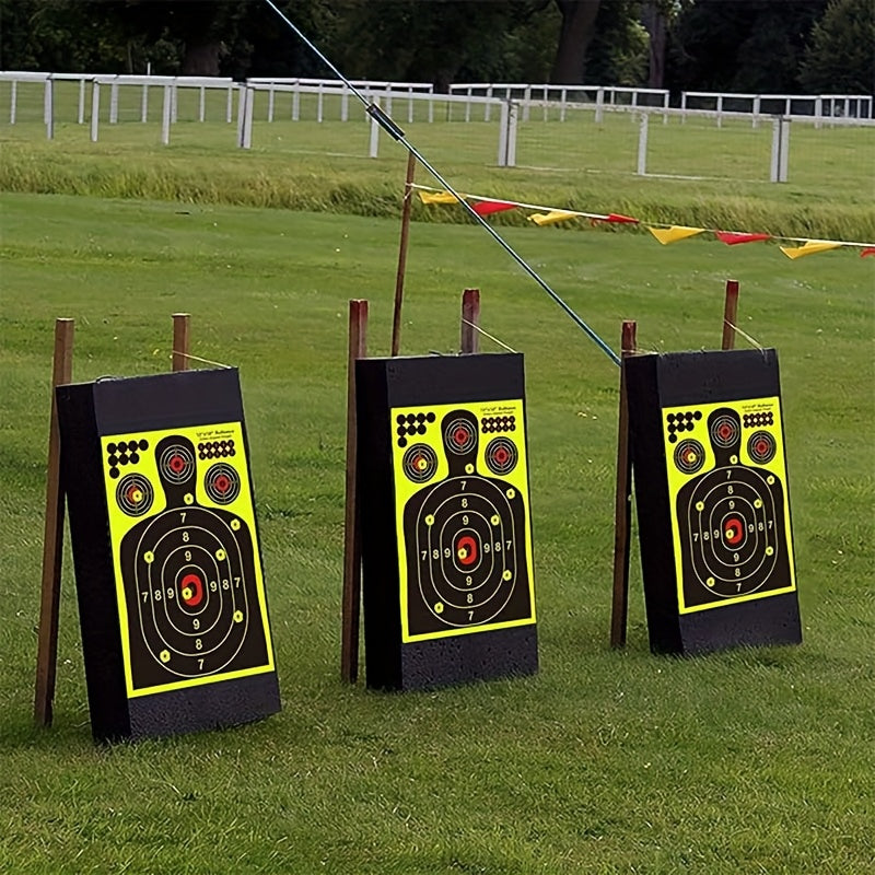 Splatter Targets 12x18 Inch Silhouette Shooting Targets Fluorescent Yellow Self-Adhesive for BB Guns Airguns Rifles Pistols Indoor Outdoor Range Practice 10 20 50 100 Pack