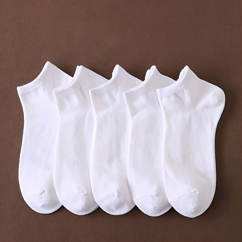 Men's Bulk Pack Low Cut Ankle Socks – Solid Color Breathable Sweat-Absorbing Sports Socks 20/40/60/80 Pairs Black White One-Size