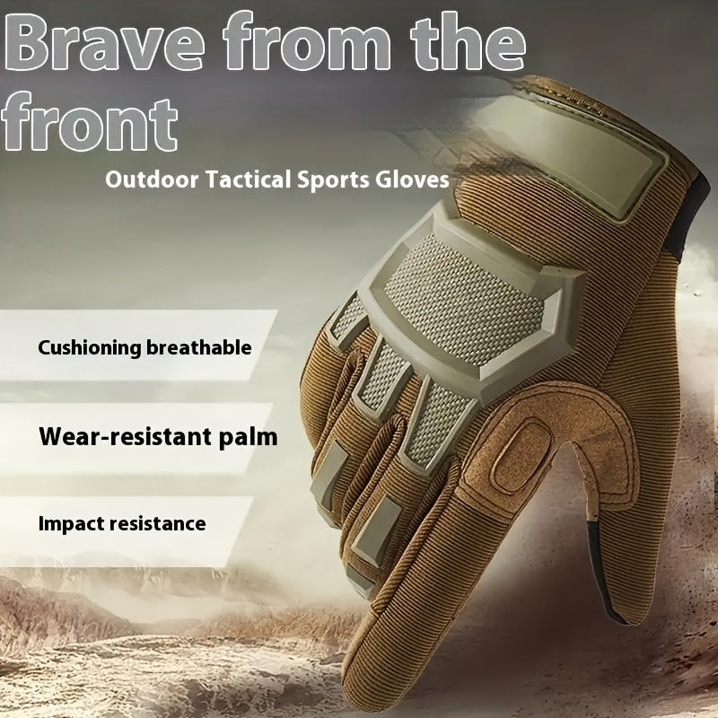 Windproof Touchscreen Gloves – Double-Layer Full-Finger Tactical Outdoor Gloves for Cycling, Hiking, Hunting & Driving, Breathable Slip-Resistant Camo Design, M & L
